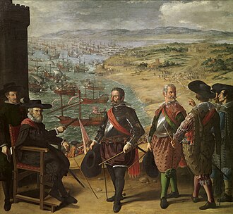 Pintura histórica titulada Defensa de Cádiz contra los ingleses, obra de Francisco de Zurbarán de 1634.
