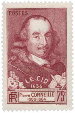 Sello postal emitido en 1937 en homenaje a Pierre Corneille