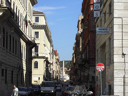La via di Ripetta hacia la piazza del Popolo