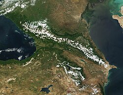 Foto satelital del Cáucaso
