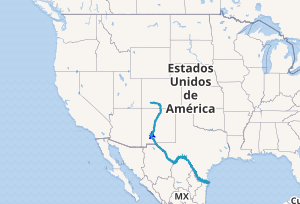 Mapa detallado de la cuenca hidrográfica del Río Bravo