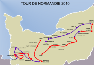 Recorrido de la edición 2010 del Tour de Normandía