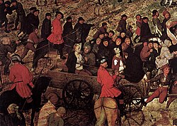 Detalle de la multitud y los ladrones