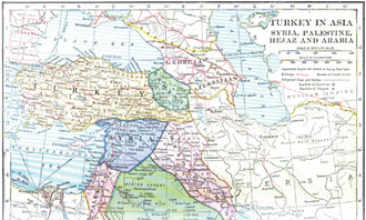 Mapa del Imperio otomano reducido según el Tratado de Sèvres