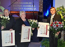 Entrega de los Premios de la Asamblea Báltica en 2010