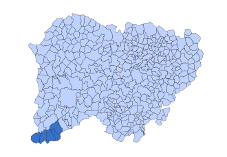 Mapa o representación de la comarca de El Rebollar