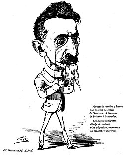 Caricatura de Pereda en Madrid Cómico