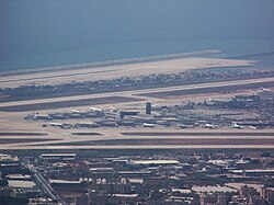 Vista del aeropuerto internacional de Beirut Rafic Hariri .