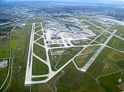 Vista aérea del Aeropuerto Internacional de Vancouver