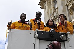 Caravana de bienvenida a los atletas en Bogotá