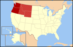 Mapa político del Noroeste de Estados Unidos