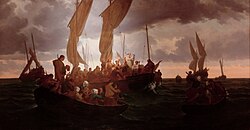 Cuadro Une messe en mer, 1793 de Louis Duveau