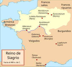 Mapa histórico esquemático del territorio gobernado desde Soissons