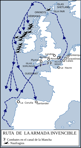 Representación de la travesía de la armada española