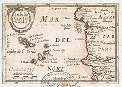 Mapa histórico de las Islas de Cabo Verde de 1598