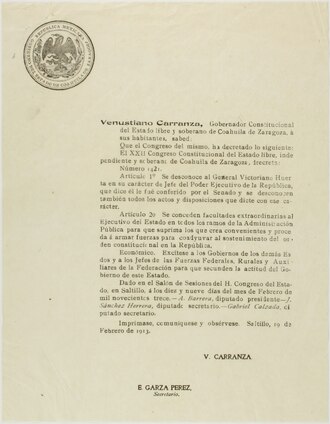 Decreto 1421 del Congreso del Estado de Coahuila