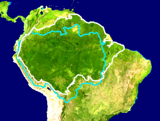 Mapa de la extensión de la Amazonia