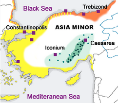 Áreas con presencia de griegos anatolios en 1910
