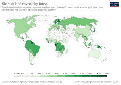 Proporción de tierra cubierta por bosques
