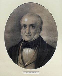 Retrato o representación histórica de Braulio Carrillo Colina