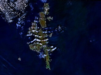 Vista satelital de las islas Shetland