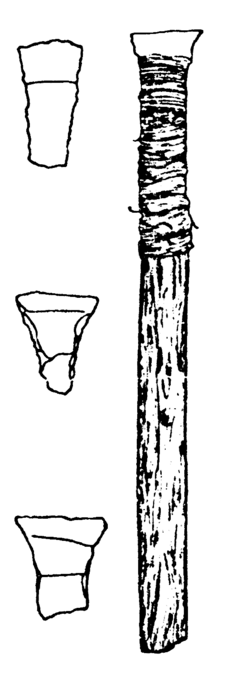 Microlitos trapecios y flecha mesolítica de la turbera de Tværmose