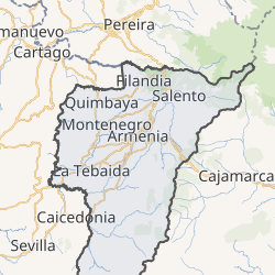 Mapa de ubicación del departamento del Quindío en Colombia