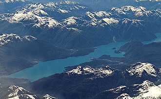 Vista aérea del lago Yelcho