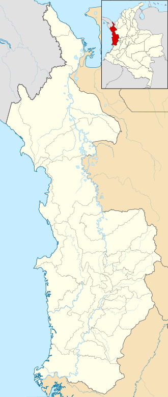 Mapa de ubicación del aeropuerto en Chocó