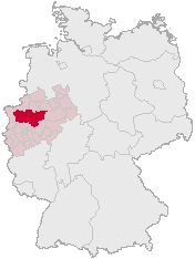 Mapa de ubicación de la región del Ruhr en el territorio alemán