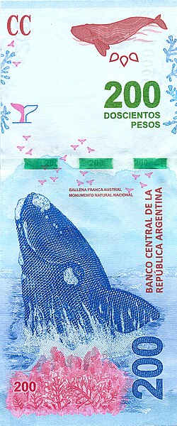 Billete de 200 pesos de la serie Fauna Autóctona de la República Argentina