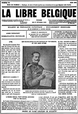 Portada de La Libre Belgique