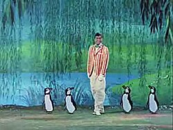 Secuencia de baile junto a los pingüinos animativos