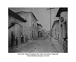 Calle Bolívar de Barcelona fotografiada en 1901