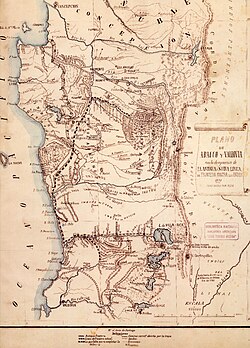 Mapa histórico de la frontera chilena durante la ocupación
