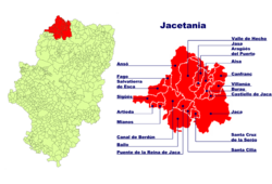 Gráfico de densidad de población de la Jacetania