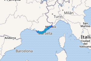 Mapa de localización de la Costa Azul