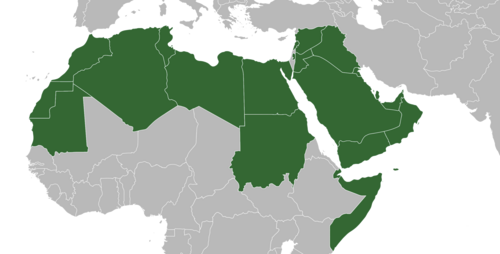 Mapa de los países considerados árabes