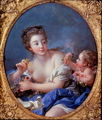 Pintura de Venus y Cupido realizada por François Boucher.
