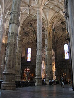 Interior de la iglesia del Monasterio de los Jerónimos