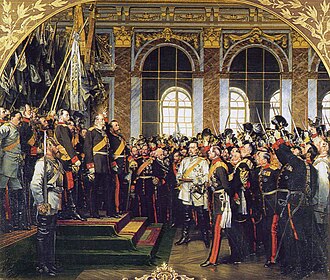 Pintura de la proclamación del Imperio alemán en Versalles por Anton von Werner.