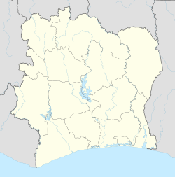 Mapa de localización de Yamusukro en Costa de Marfil