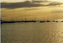 Vista panorámica del Río de la Plata desde Colonia del Sacramento.