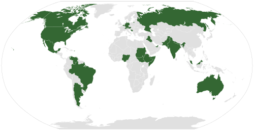 Mapa que muestra los Estados federales del mundo.