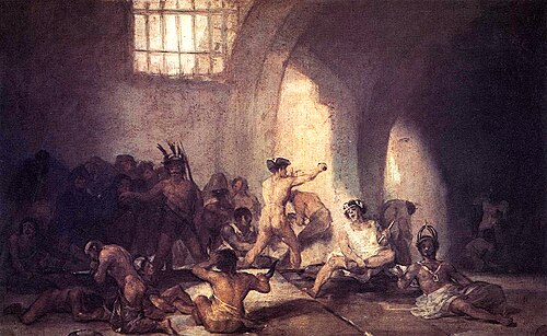 Cuadro de Goya que representa una casa de locos