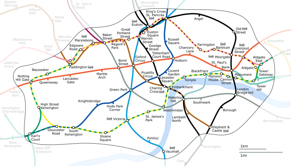 Mapa de la red del Metro de Londres