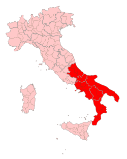 Mapa territorial de la Italia meridional