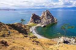 Vista panorámica del lago Baikal