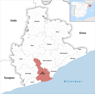 Mapa y datos generales del Bajo Llobregat