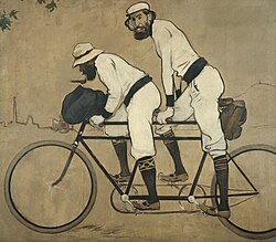 Ramon Casas y Pere Romeu en un tándem (1897)